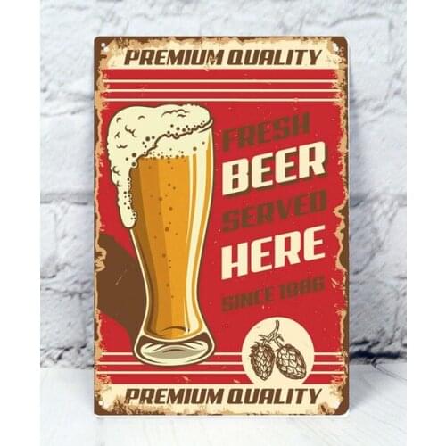 Retro Beer Metal Tin Signs Bar Pub Home Brewery Decorative Plates Beer Wall Sticker Advertising Iron Painting