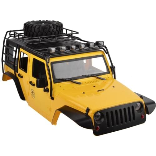 RC Crawler Metal Jeep Luggage Roof Rack LED Light for 1/10 Axial SCX10 Jeep Wrangler Upgrade Parts