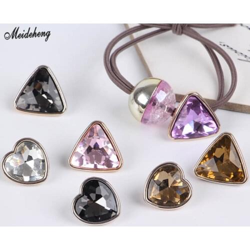 Mini Fashion Love Heart Crystal Jewelry Drill DIY Beads Caring Triangular Edge Drill DIY Self-Made Girls Kids Hair Accessory