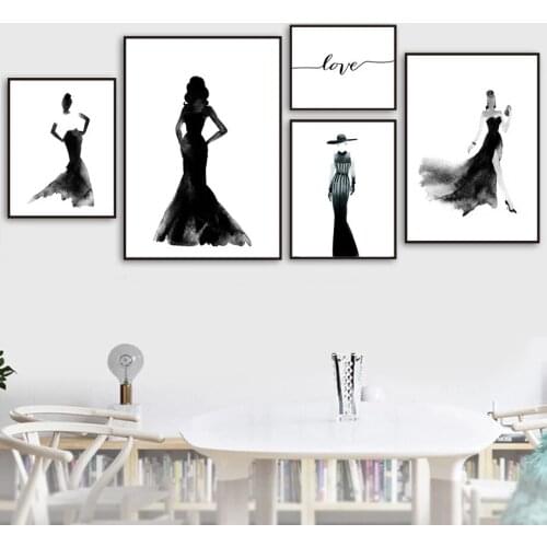 Minimalist Girl Wall Art Canvas Love Quotes Painting Nordic Posters And Prints Wall Pictures For Living Room Wall Decor