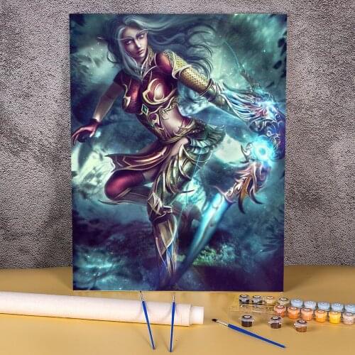 World Of Warcraft Paint By Numbers Kit Oil Paints 50*70 Canvas Pictures Wall Decoration For Kids Wall Art For Wholesale