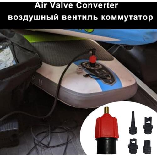 Inflatable SUP Pump Adaptor Compressor Air Valve Converter with 4 Nozzles for Boat, Stand Up Paddle Board,Halkey Roberts,Canoe