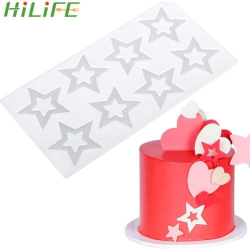 HILIFE Chocolate Mould Decor Kitchen Bakeware 3D Star Shape Cake Decorating Tools Cupcake Muffin Pan Baking Stencil Silicone