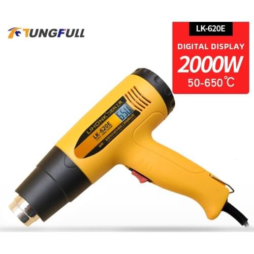 2000W LCD digital display hot air gun desoldering station adjustable IC SMD BGA with 15 seconds shutdown delay function