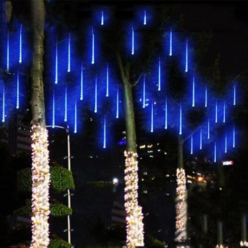 30cm 8Tube Meteor Shower Rain Tube Snowfall LED Light for Valentine Holiday Garden Decor Christmas Lights Outdoor Strings 220v