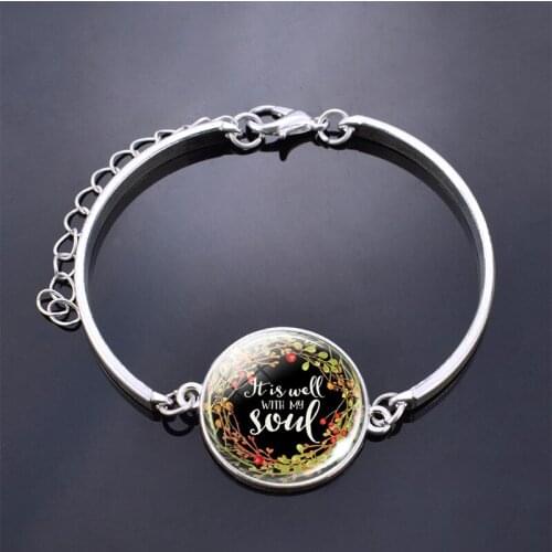 Bible Verse Women Bracelet Church Souvenirs Serenity Prayer Bangle Faith Jewelry Lord Gifts for Christian Catholic