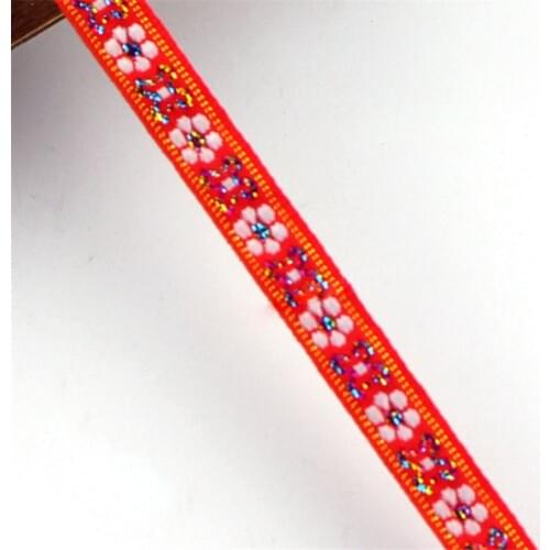 7M/Roll Polyester Ribbon Trim Ethnic Embroidery Lace Fabric for Curtains Hometextile Embellishments Clothes DIY Decorations 10mm