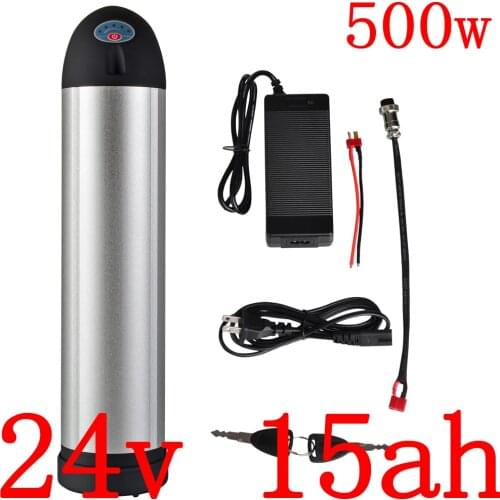 24V 350W water bottle Ebike Battery 24V 15Ah lithium battery 24V 10Ah 13Ah 15Ah electric bicycle battery with 15A BMS+2A charger