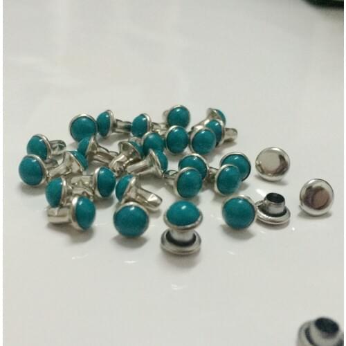 DIY100PCS 5mm Accessories Blue Turquoise Crack Rivets Leather Craft Punk Studs Shipping Free