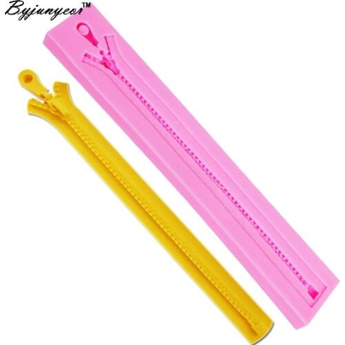 Byjunyeor M127 3D Zipper Epoxy UV Resin Silicone Mold Cake Border Fondant Decorating Chocolate Candy Baking Sugarcraft Mold