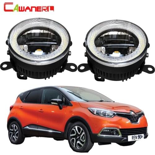 Cawanerl For Renault Captur 2013 2014 2015 2016 2017 Car LED Bulb Fog Light Daytime Running Lamp Angel Eye 12V Accessories
