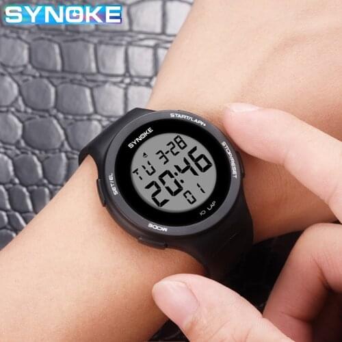 SYNOKE Luxury Watches Men Digital Sport Watch Women Waterproof Thin Electronic Clock Back Light Multifunction Mens Wristwatches