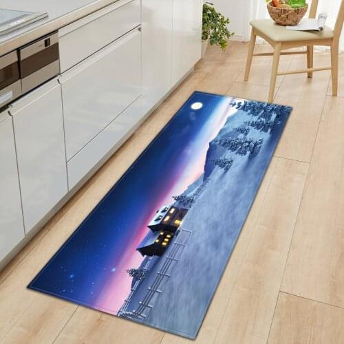 Door Rug Room Carpet Coffee Table Floor Mat Anti-slip Bedroom Doormat Christmas Pattern Home Decor Mats Kitchen Rugs Washable