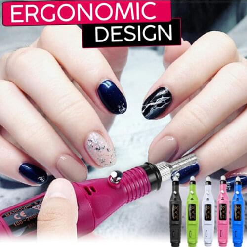 Electric Nail Polisher USB Powered Nail Polisher Set Pen Type Manicure Nail Polishing Drill Bit Polishing Set SK88