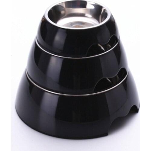Hot Solid Melamine Plastic Stainless Steel Dog Bowl Dog and Cat Feeder Pet Dinner Dish Feeding and Watering 6 Colors