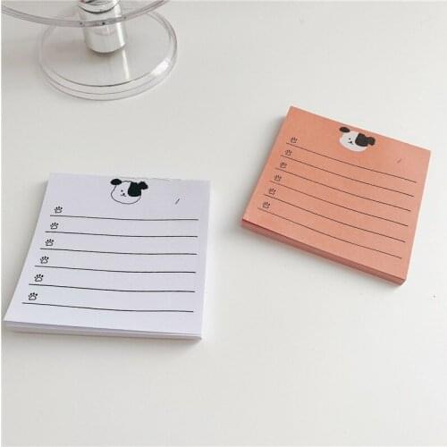 Ins same note pad cute girl heart cartoon dog striped note paper non-sticky