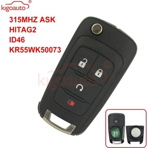 Kigoauto Remote Flip Key 4 Button 315Mhz KR55WK50073 for 2014 Chevrolet Impala