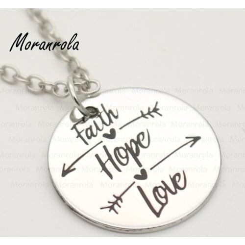 New arried "Faith Hope Love "Jewelry copper Necklace & Keychain Communion Necklace Hip Mom Jewelry