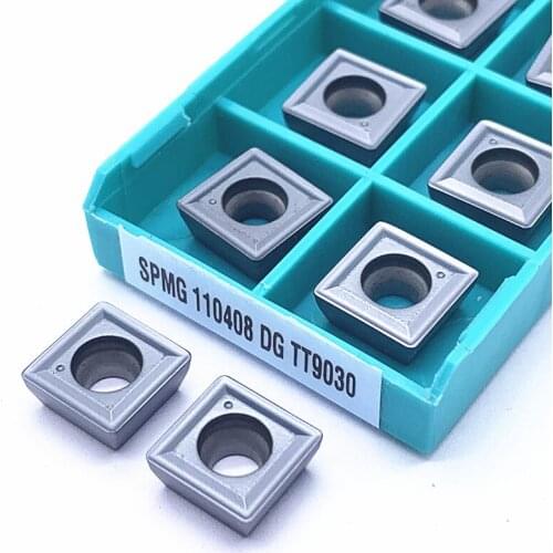 10 pieces of carbide blades SPMG060204 SPMG07T308 SPMG050204 SPMG090408 SPMG110408 SPMG140512 DG TT9030 TT8020|Turning Tool| - A
