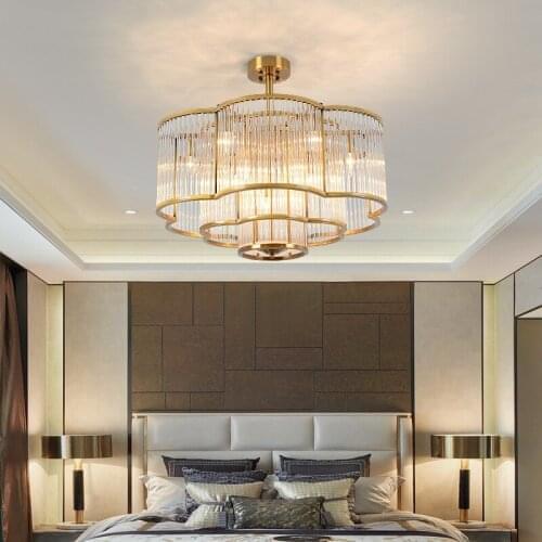 Postmodern light luxury glass chandelier living room bedroom light simple personality creative lamp