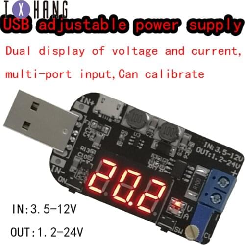 3W Adjustable Potentiometer DC-DC CC CV USB 5V to 3.3V 9V 12V 24V Step Up/Down Power Supply Boost Buck Power diy electronics