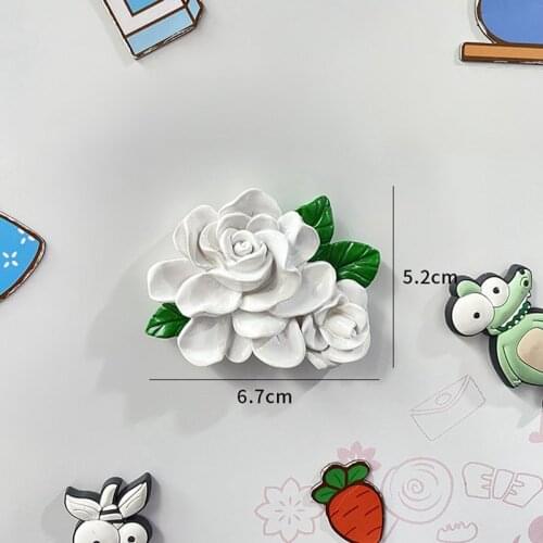 Resin Flower Refrigerator Stickers INS Cute Heart-shape Flowers Magnet Stickers Home Magnet Stickers Gift Home Decoration
