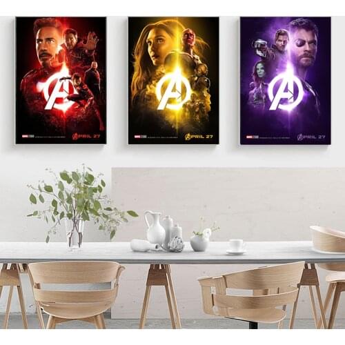 Marvel Avengers Infinity All Superheroes Posters Captain America Black Widow Canvas Painting Wall Art Room Home Decor Picture