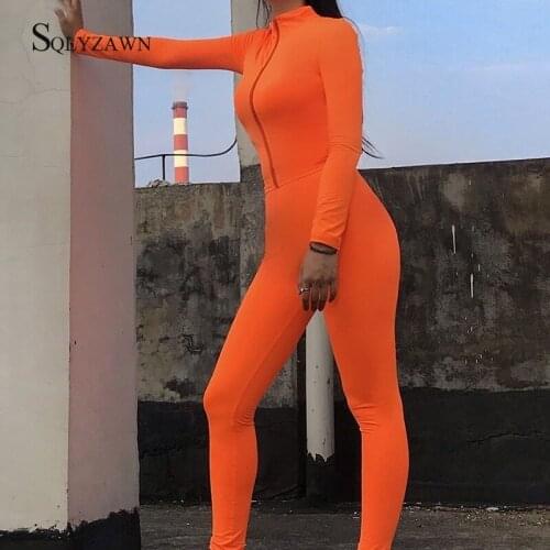 Active Wear Neon Pink Orange Fitness Two Piece Jogger Set Women Autumn Jacket and Slim Pants Bodycon Sportwear Track Biker Suits