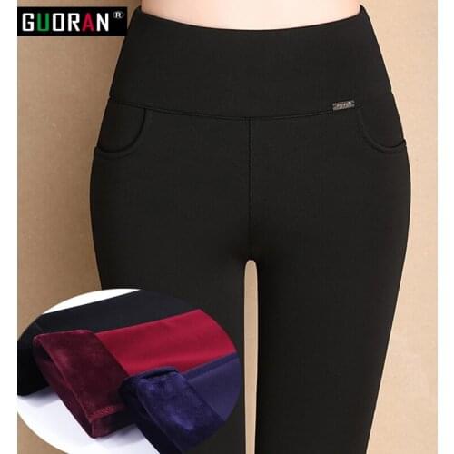 Female Oversized Trousers for work office Autumn Winter plus size velvet Trousers warm Elastic Pencil Pants Elastic Waist Pants