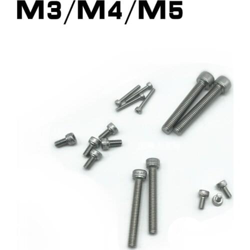 20pcs M3 M4 M5 304 Stainless Steel Hexagon Socket Head Cap Screws Inner Hex Socket Bicycle Bolt Metric Thread DIN912