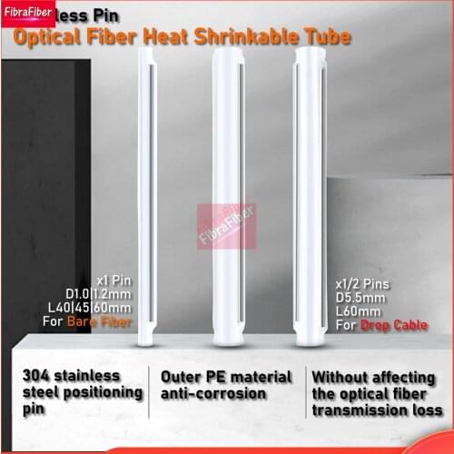 200pcs/lot 40mm 45m 60mm Fiber Optic Fusion Protection Splice Sleeves Heat Shrink Tube Fiber Optic Hot Melt Tube For Drop Cable