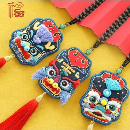 2020 Feng Shui Amulet Chinese Totem Necklace, DIY Embroidery kit For Beginner, Cross Stitch Needlework Handmade Art Friend GIft