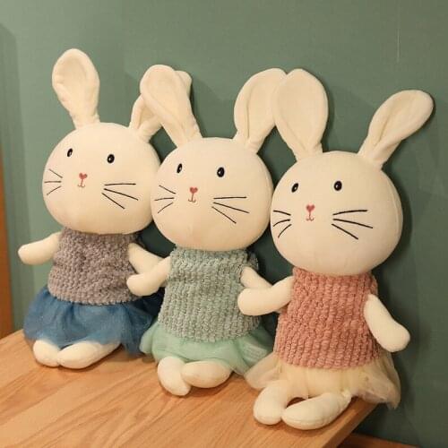38/55cm Beautiful rabbit soft plush toy cute rabbit baby appease doll kids birthday gift