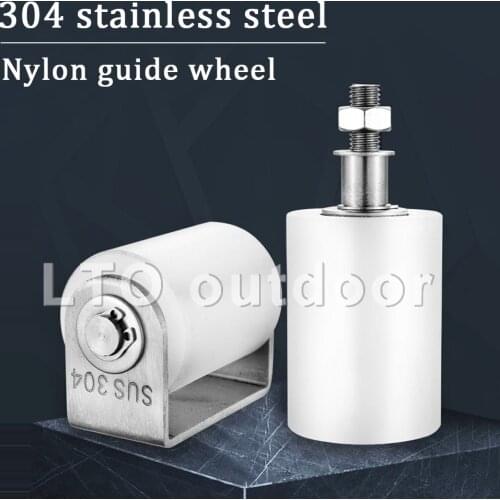 4PCS Multi-size 304 Stainless Steel Slide Gate Guide Roller, Nylon Rollers wheels with Bearing for Electric Door Sliding Gate