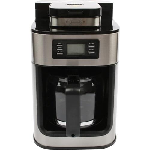 DMWD 1.2L Electric Coffee Machine American Coffee Maker Automatic Coffee Grinder With Pot For Office Party Digital Display 220V