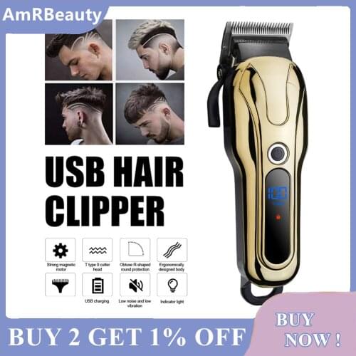 Electric Hair Clipper Hair Trimmer Professional Waterproof LED Digital Display Multifunctional Electric Clippers Men Haircut