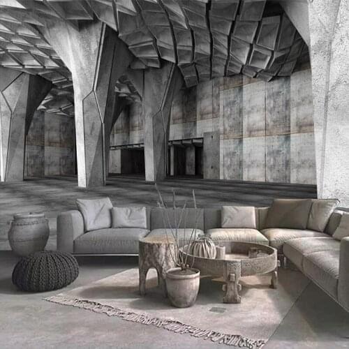 Custom Photo Wallpaper For Walls 3D Extended Space Cement Wall Abstract Architecture Background Mural Waterproof Canvas Painting
