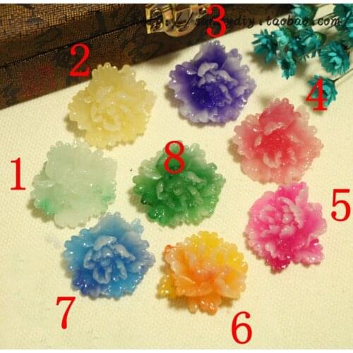 AAA quality resin cabochons wholesale/retail!! 26MM 8 color optional resin flower for jewelry decoration!! 10pcs 009005006