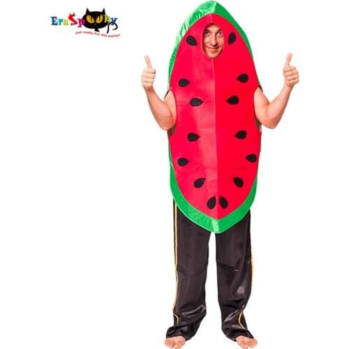 Eraspooky Carnival Costume Men Fruit Cosplay Adult Costume Watermelon Costume Loose Christmas Costume New Arrival