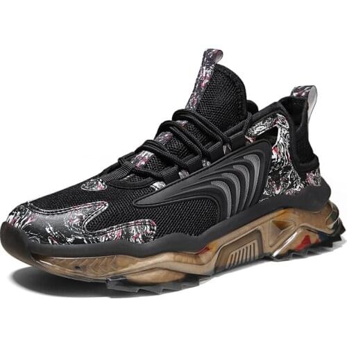 Fashion Sneakers for Men Breathable Mesh Mens Casual Shoes Non-Slip Man Sports Tennis Comfortale Walking Zapatillas Black 44 45