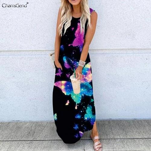 Summer Sleeveless Dress Women Vestidos 2021 Robe Beach Casual Vintage Girls Long Dresses Woman Holiday Sundress Women Clothing