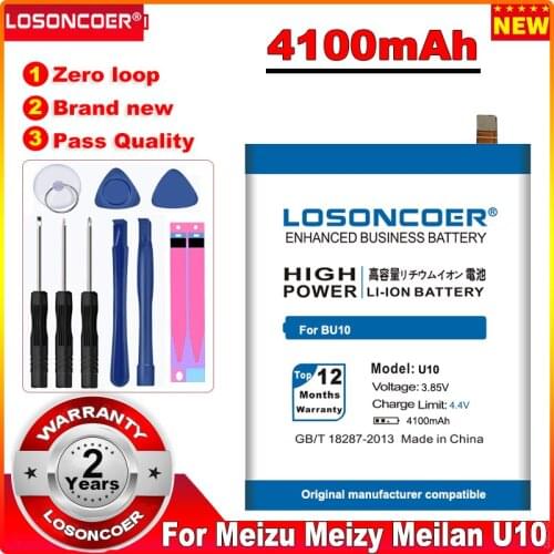 LOSONCOER 4100mAh BU10 High Quality Battery For Meizu Meizy Meilan U10