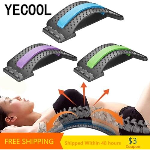 Back Massager Stretcher Equipment Multi-Level Adjustable Support Stretch Fitness Neck and Lumbar Pain Relief Relaxation