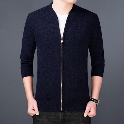 Long Sleeve MenS Sweaters Cardigan Winter Clothes 2020 Knitted Korea Style Casual Standard Designer Knit