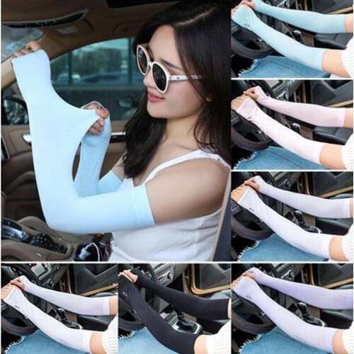 1 Pair Outdoor Cooling Arm Sleeves Sun protection cuff Arm Warmers for Cycling Basketball Football Running Sports