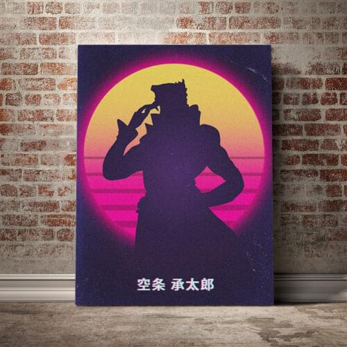Jotaro retrowave jojos Poster Canvas Wall Art Decoration prints for living Kid Children room Home bedroom decor painting
