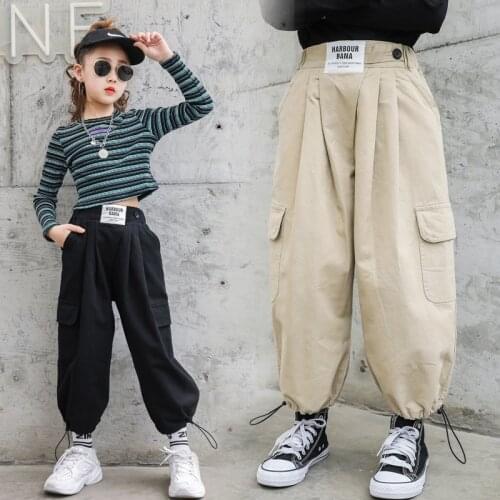 Autumn Girls Pants Bloomers Cargo Harem Pants Cotton trousers Sweatpants for 3 4 5 6 7 8 9 10 11 12 13 Years Kids Girls Clothing