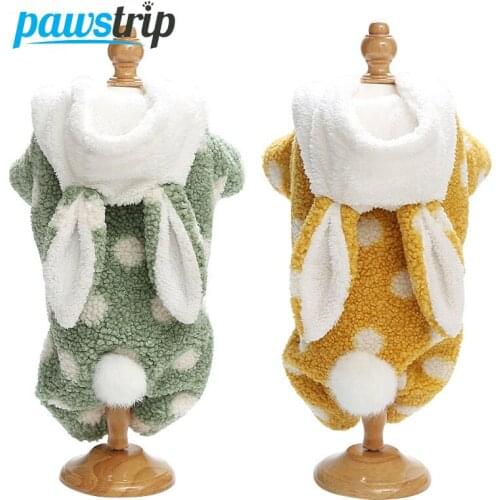 Pawstrip Winter Dog Clothes Fleece Warm Dogs Jumpsuit Four Legs Puppy Hoodie for Chihuahua Pomeranian Pet Dog Clothing S-XXL
