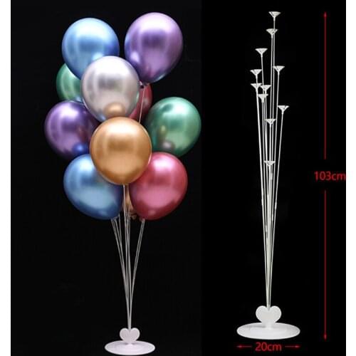 7 Tubes Balloon Stand Balloon Holder Column Confetti Balloons Plastic Ballon Stick Baby Shower Kids Birthday Wedding Xmas Decor
