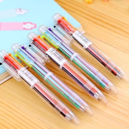 Creative cute cartoon multi-color 6-color ballpoint pen press pen color personality in the oil pen stationery wholesale